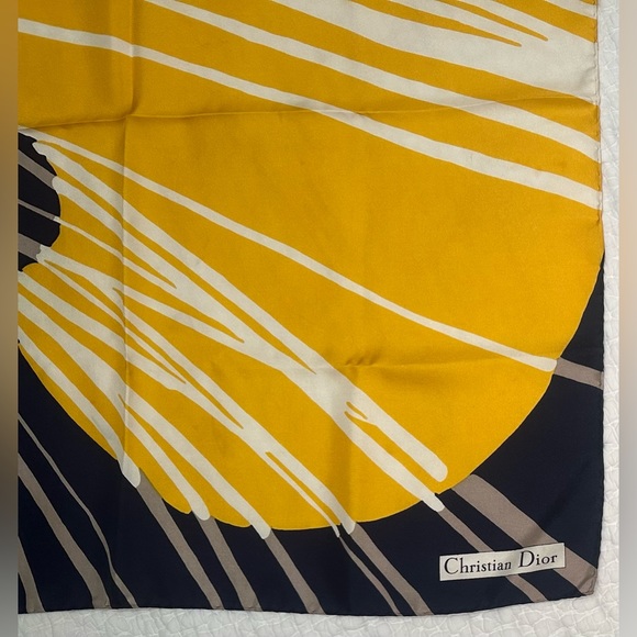 CHRISTIAN DIOR VINTAGE Silk Scarf - 30” x 30.5” - Picture 6 of 11